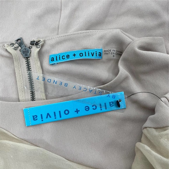 alice+olivia Goddness Dress Drapey Mini Length Pink Size 6 - Picture 9 of 9